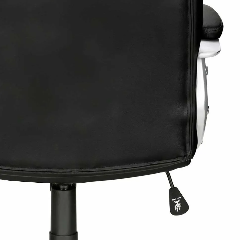 Kunstleder Bürosesseö in Schwarz & Chrom - Bicarion