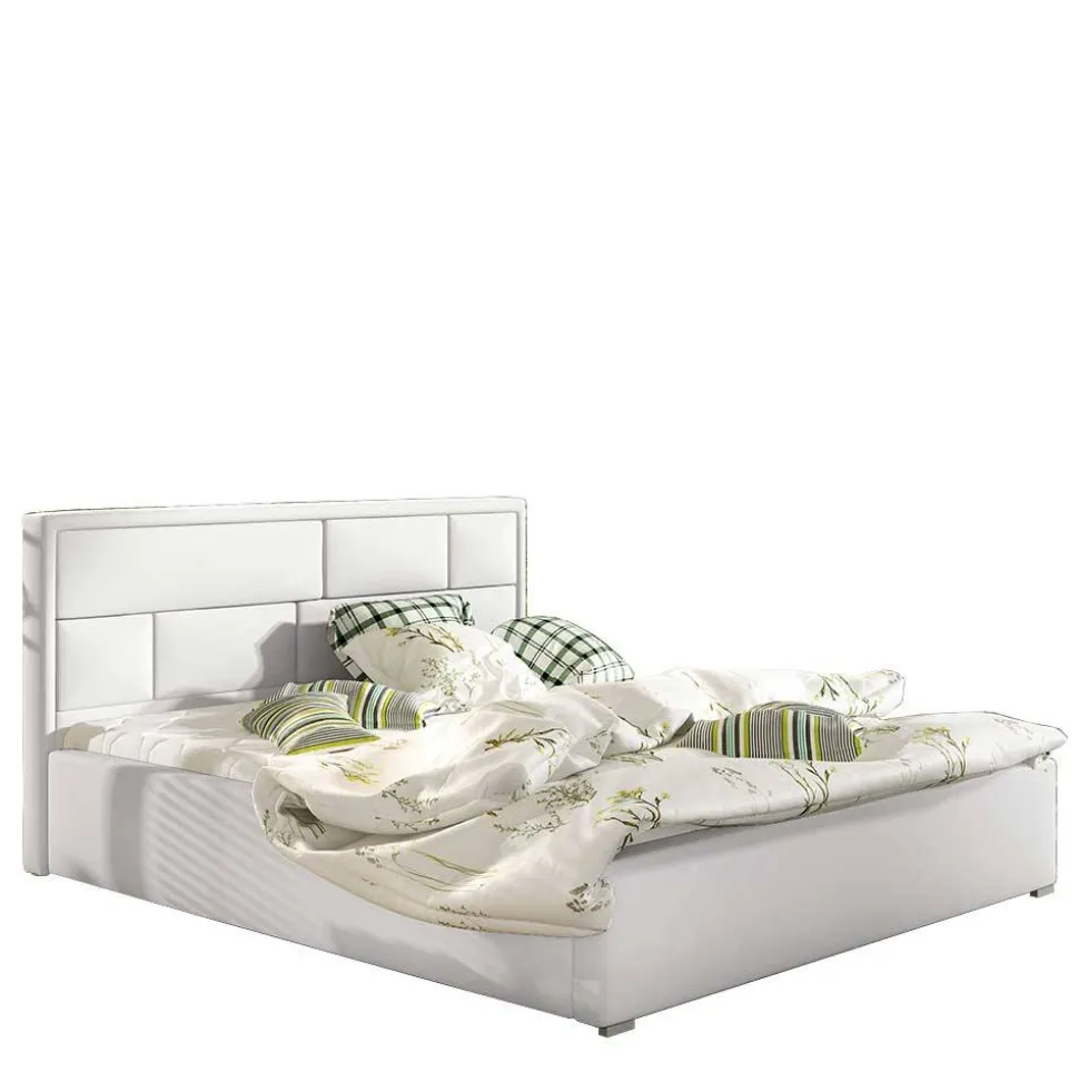 Kunstleder Doppelbett in Weiß - Vagos