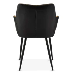 Kunstleder Esstischsessel in Schwarz - Oristano (2er Set)