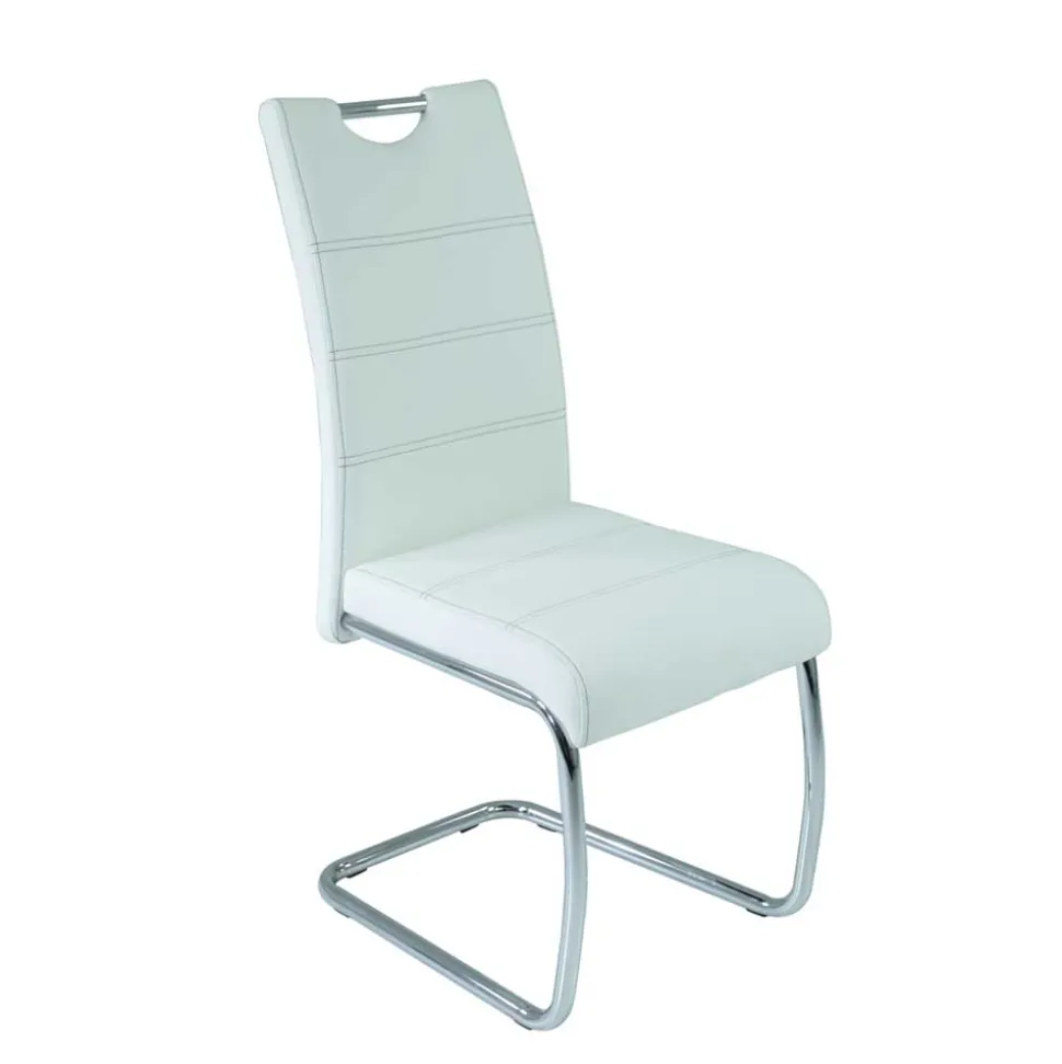 Kunstleder Esszimmer Stühle in Weiß - Mengiz (Set)