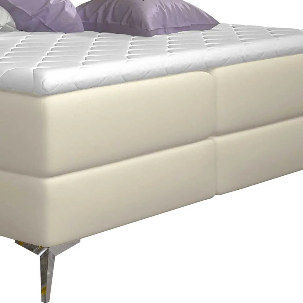 Kunstleder Komplettbett in Beige - Diamo