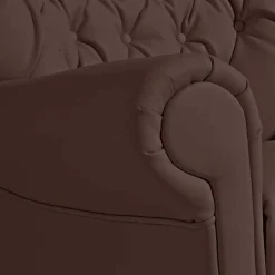 Kunstleder Ohrensessel in Braun - Ziller