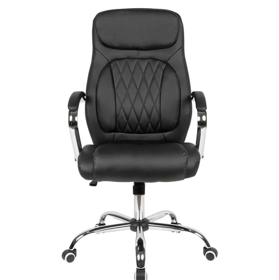 Kunstleder Schreibtischsessel in Schwarz - Elliot