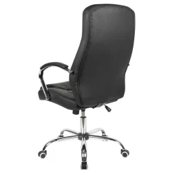 Kunstleder Schreibtischsessel in Schwarz - Elliot