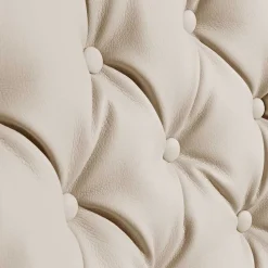 Kunstleder Wohnzimmersessel in Beige und Buche - That