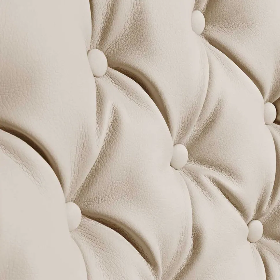 Kunstleder Wohnzimmersessel in Beige und Buche - That