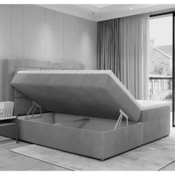 Kunstlederbett in Weiß mit Stauraum - Norman