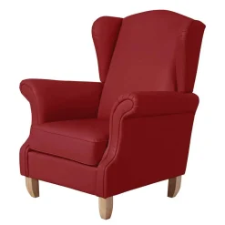 Kunstleder-Ohrensessel in Rot - Ponzas