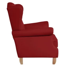 Kunstleder-Ohrensessel in Rot - Ponzas