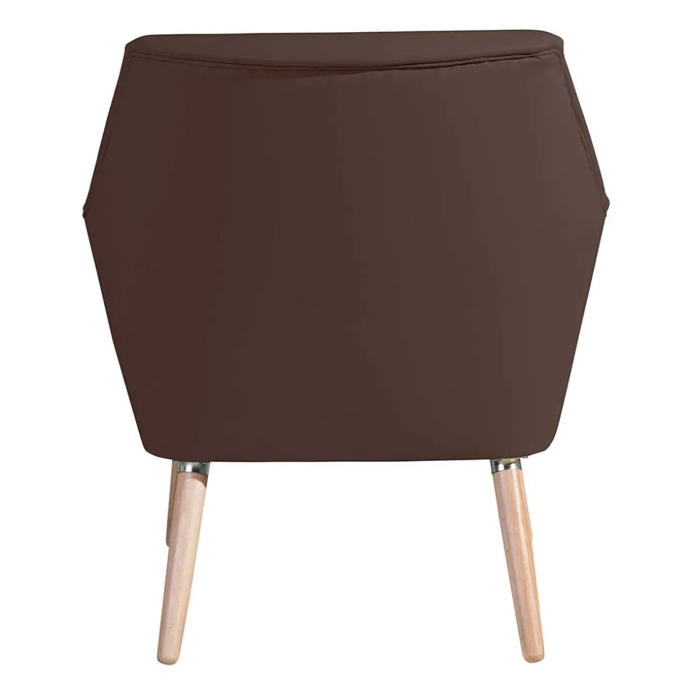 Kunstleder-Sessel in Braun und Buche Natur - Astina