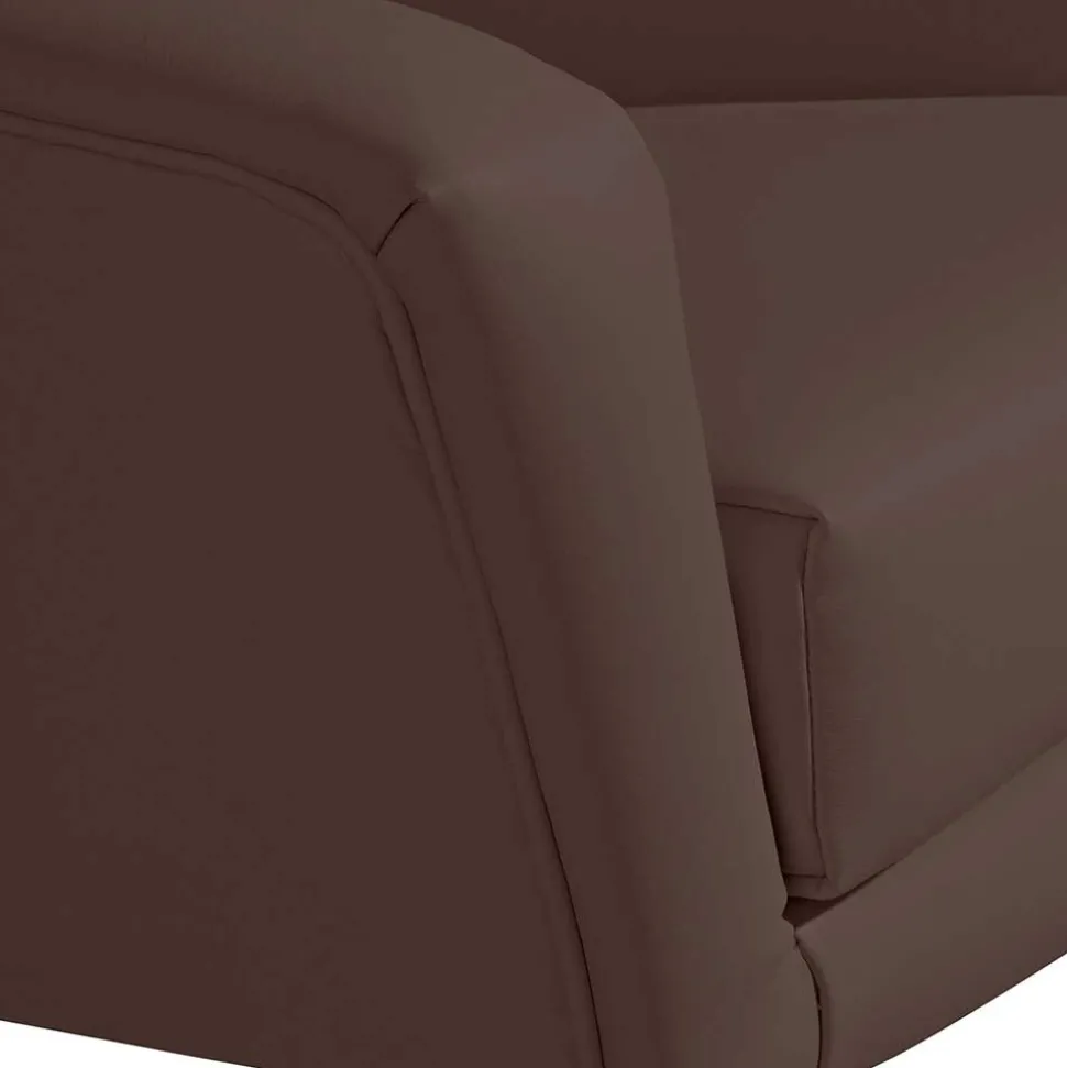 Kunstleder-Sessel in Braun und Buche Natur - Astina