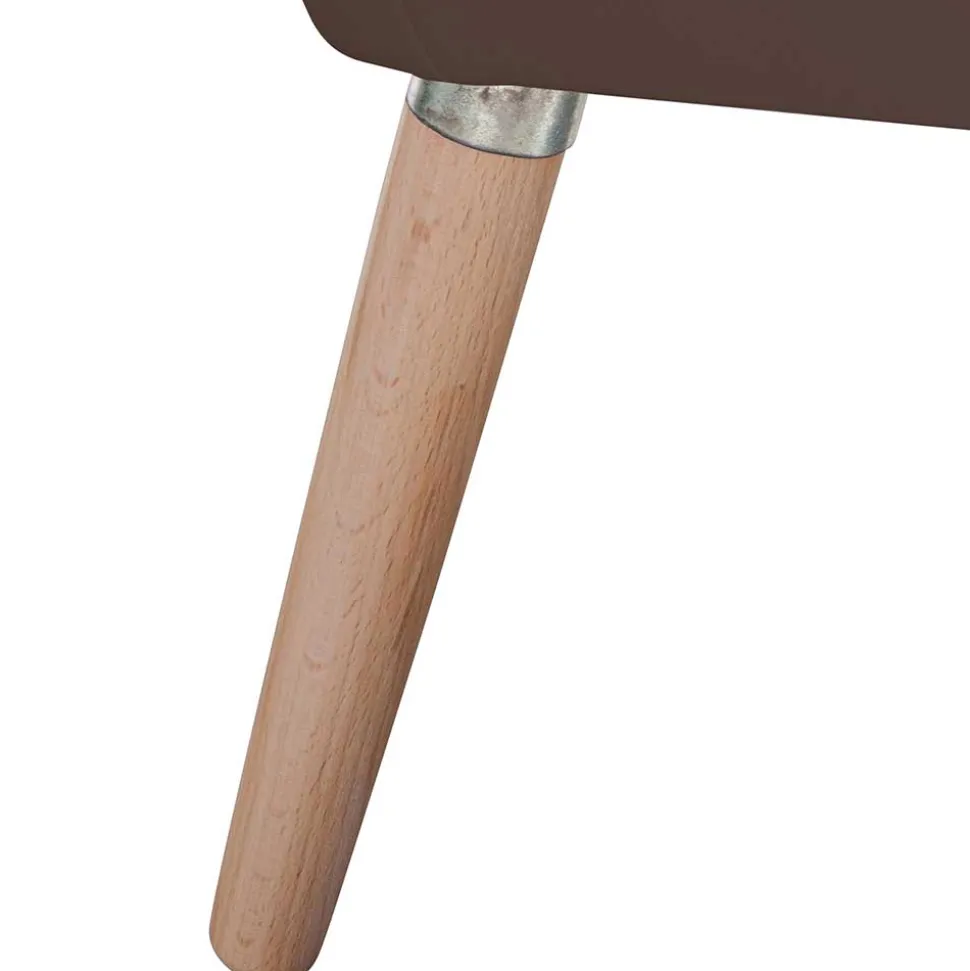 Kunstleder-Sessel in Braun und Buche Natur - Astina