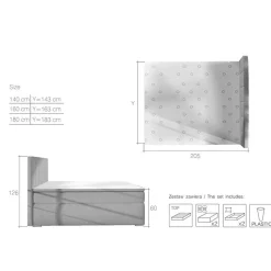 Kunstleder-Stauraumbett in Cremeweiß - Olav