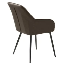 Kunstlederstühle in Dunkelbraun mit Armlehnen - Petrolina (2er Set)