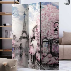 Kunstmotiv Paravent mit Romantikszene in Paris - Estern