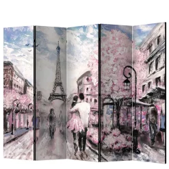 Kunstmotiv Paravent mit Romantikszene in Paris - Estern