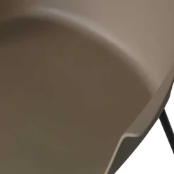 Kunststoff Armlehnenstühle in Graubraun - Cayro (4er Set)