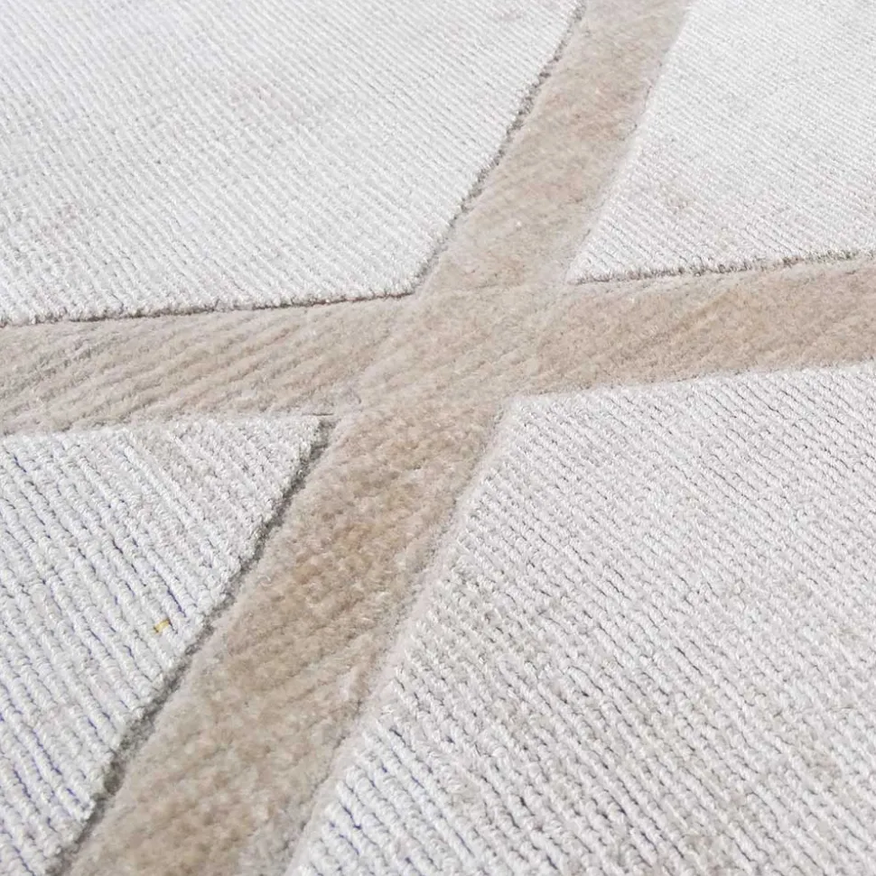 Kurzflor Teppich aus Viskose handgewebt - Clara