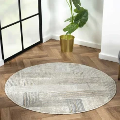 Kurzflor Teppich in Rund 120cm - Elixar