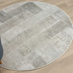 Kurzflor Teppich in Rund 120cm - Elixar