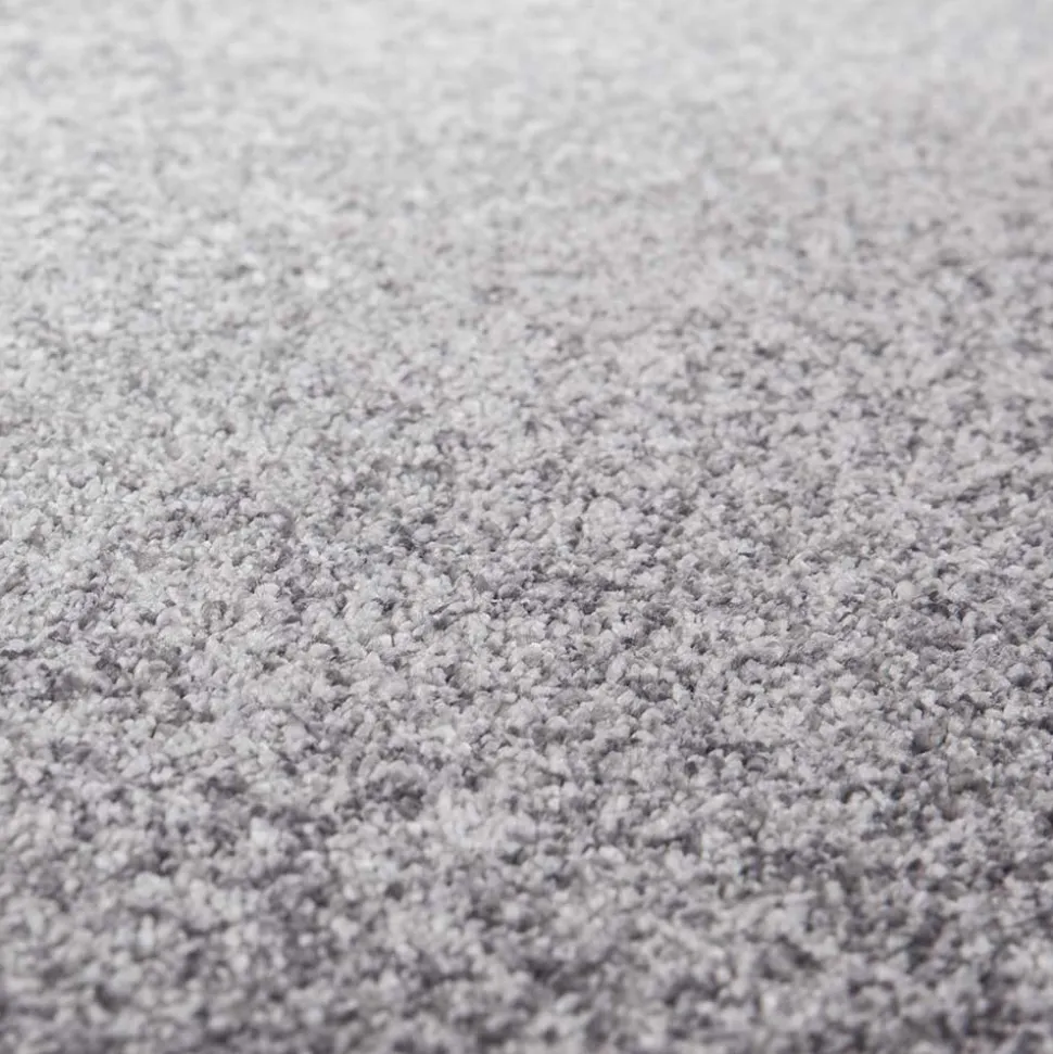 Kurzflor Teppich in Silbergrau - Atarina