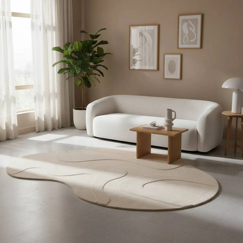 Kurzflor Teppich mit Hoch Tief Struktur - Menorva