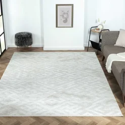 Kurzfloriger Teppich in Beige & Creme - Helsico