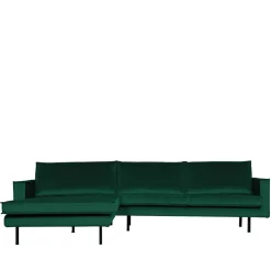 L Form Sofa Rundecke in Grün Samt - Distroit