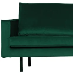 L Form Sofa Rundecke in Grün Samt - Distroit