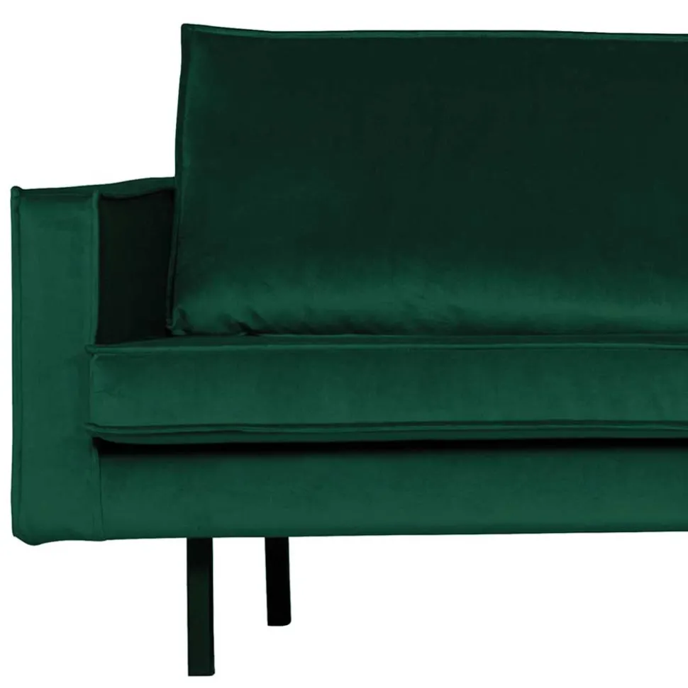 L Form Sofa Rundecke in Grün Samt - Distroit