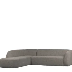 L Sofa im Skandi Design in Grau Chenille - Grandessa