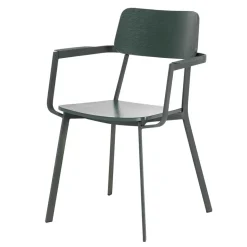 Lackierter Armlehnstuhl in Grün - Nevers (4er Set)