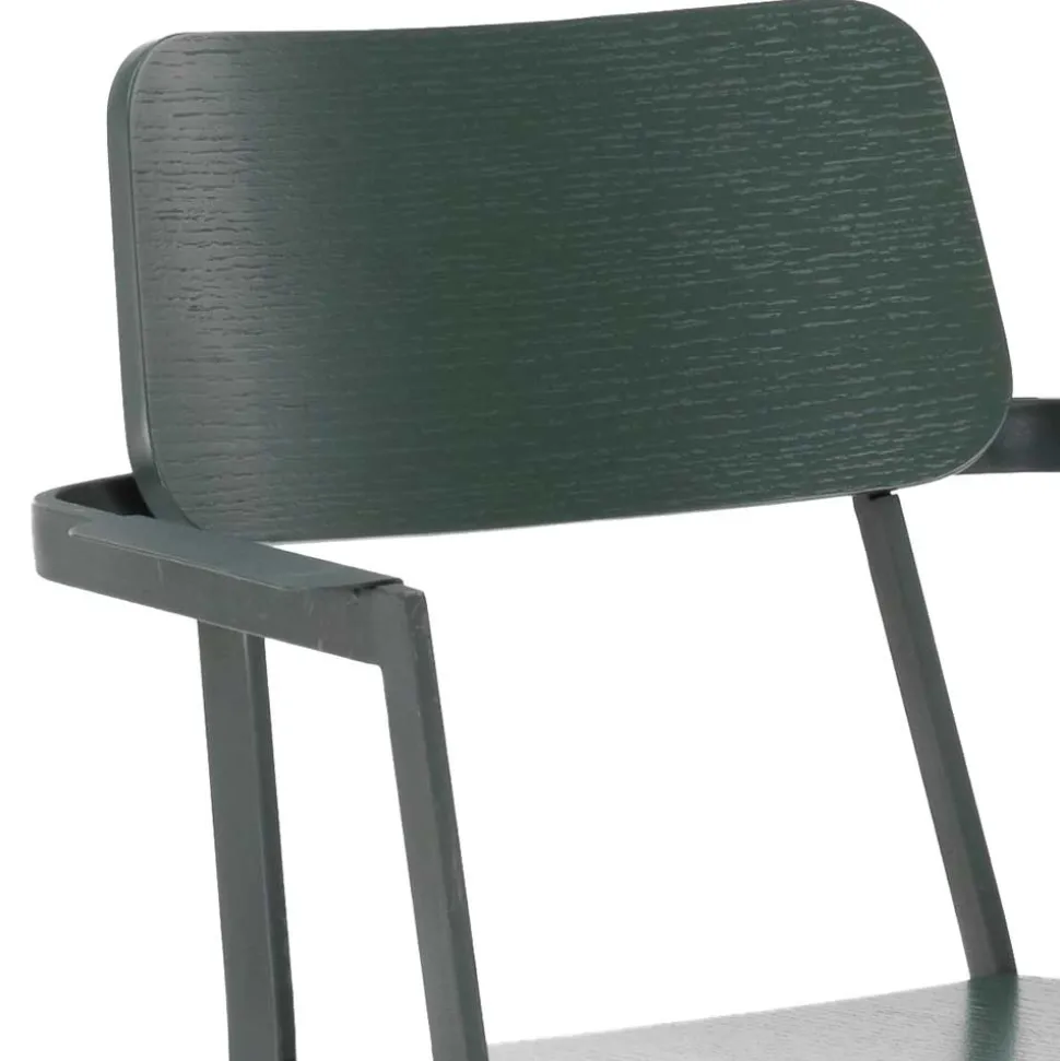 Lackierter Armlehnstuhl in Grün - Nevers (4er Set)