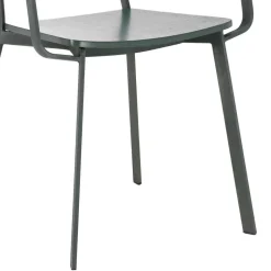 Lackierter Armlehnstuhl in Grün - Nevers (4er Set)