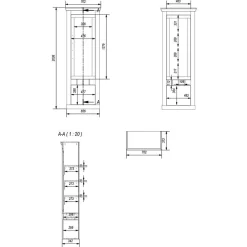 Landhaus Anbauwand in Lichtgrau & Eiche - Buleta (vierteilig)