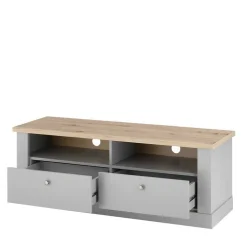 Landhaus Anbauwand in Lichtgrau & Eiche - Buleta (vierteilig)