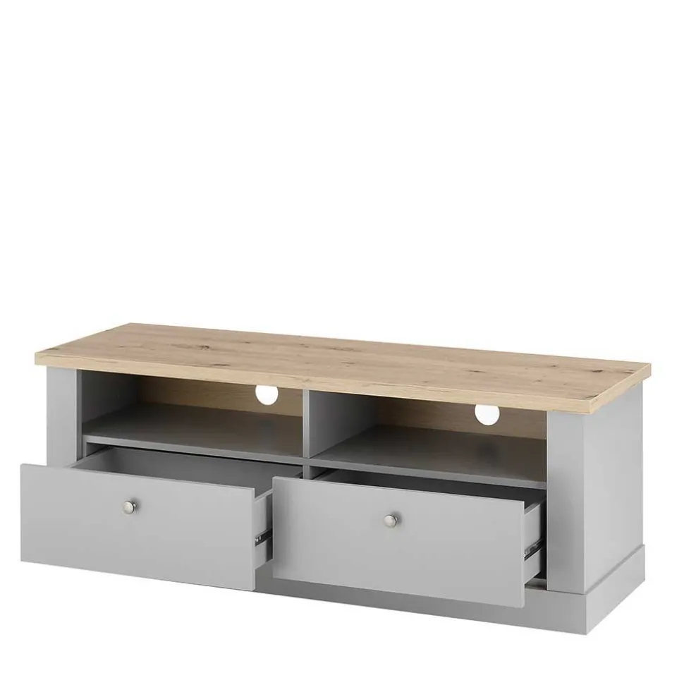 Landhaus Anbauwand in Lichtgrau & Eiche - Buleta (vierteilig)