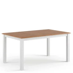 Landhaus Ausziehtisch in Weiß und Eiche - Bordona