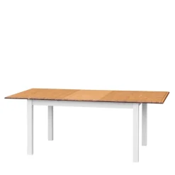 Landhaus Ausziehtisch in Weiß und Eiche - Bordona