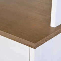 Landhaus Büfett Schrank in Weiß mit Braun - Vatina