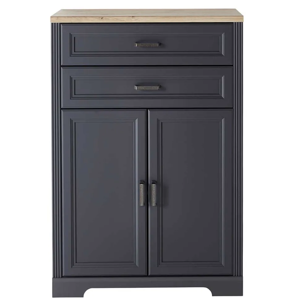 Landhaus Büro Aktenschrank in Grau & Eiche NB - Joe