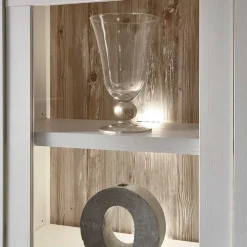 Landhaus Buffet Schrank in Weiß Pinie Nedita 184 cm breit