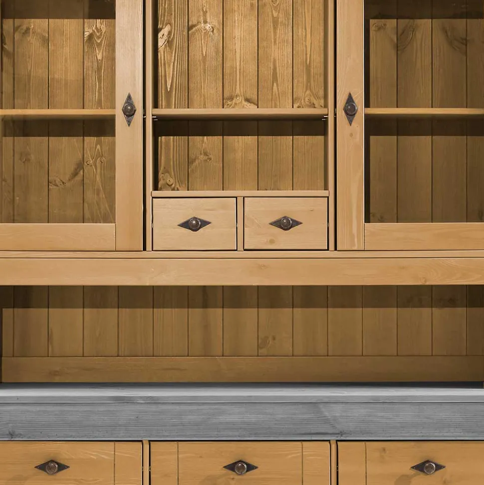 Landhaus Buffetschrank aus Massivholz zweifarbig - Eshelas