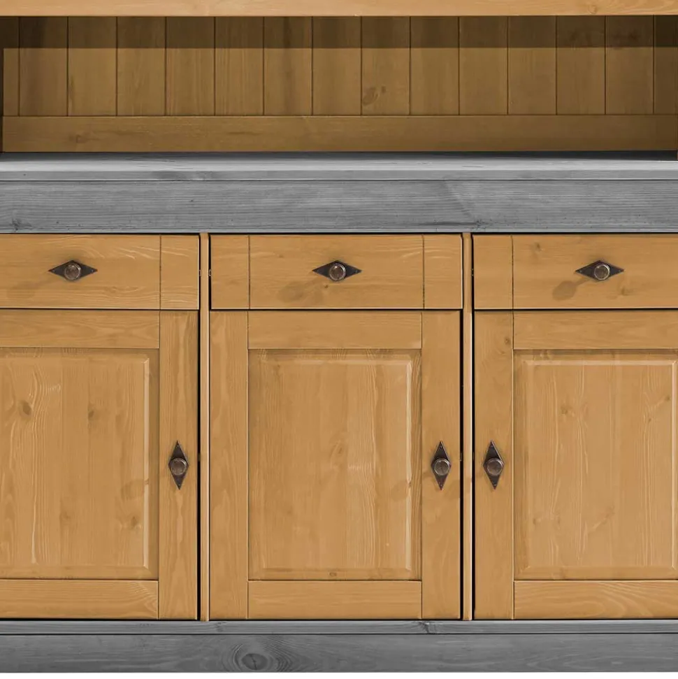 Landhaus Buffetschrank aus Massivholz zweifarbig - Eshelas