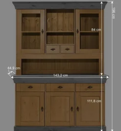 Landhaus Buffetschrank aus Massivholz zweifarbig - Eshelas