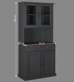 Landhaus Buffetschrank in Grau & Braun - Nepplan