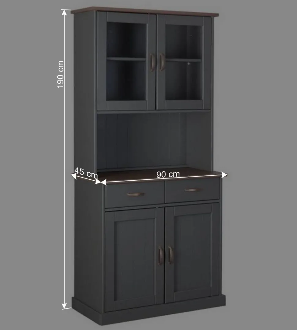 Landhaus Buffetschrank in Grau & Braun - Nepplan