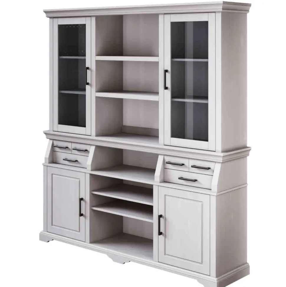 Landhaus Buffetschrank in Weiß Kiefer gewachst - Curcay