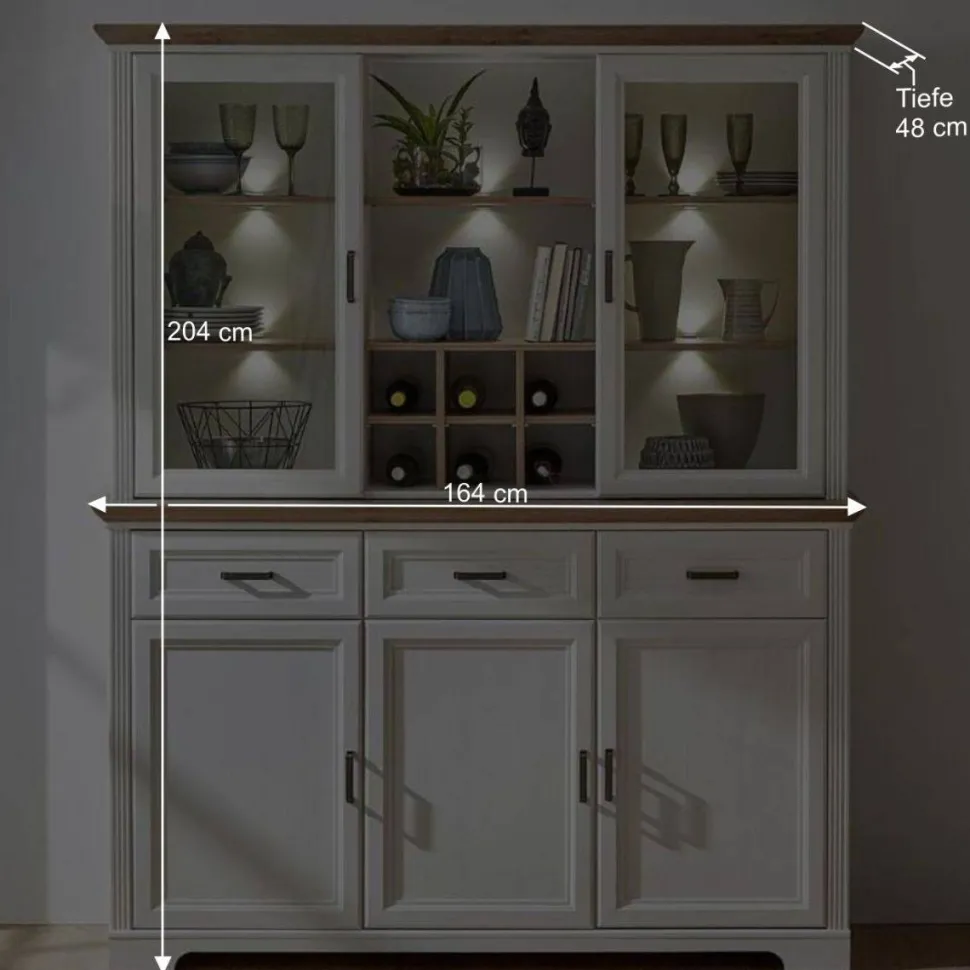 Landhaus Buffetschrank mit Beleuchtung - Sinolita