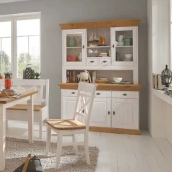 Landhaus Buffetvitrine Sibiuta in Weiß